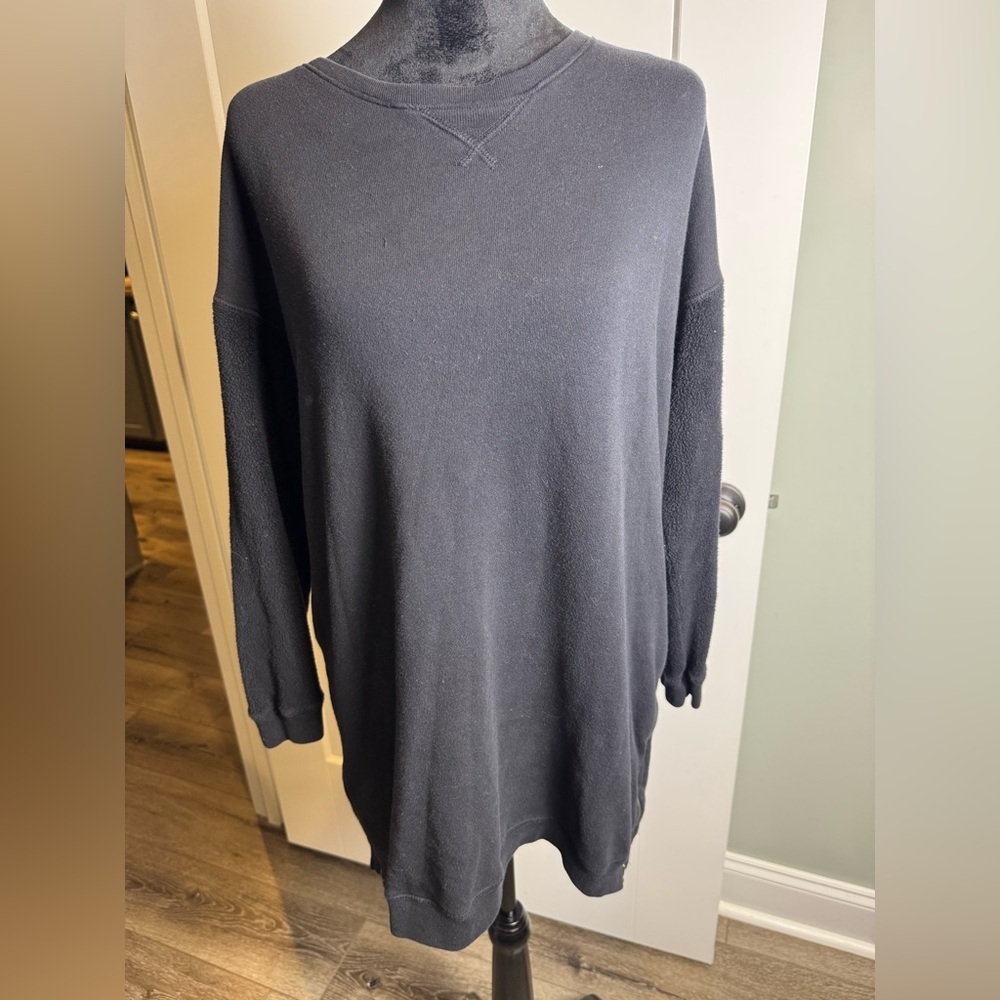 Sundry black side zip oversized Crew Neck Sweater